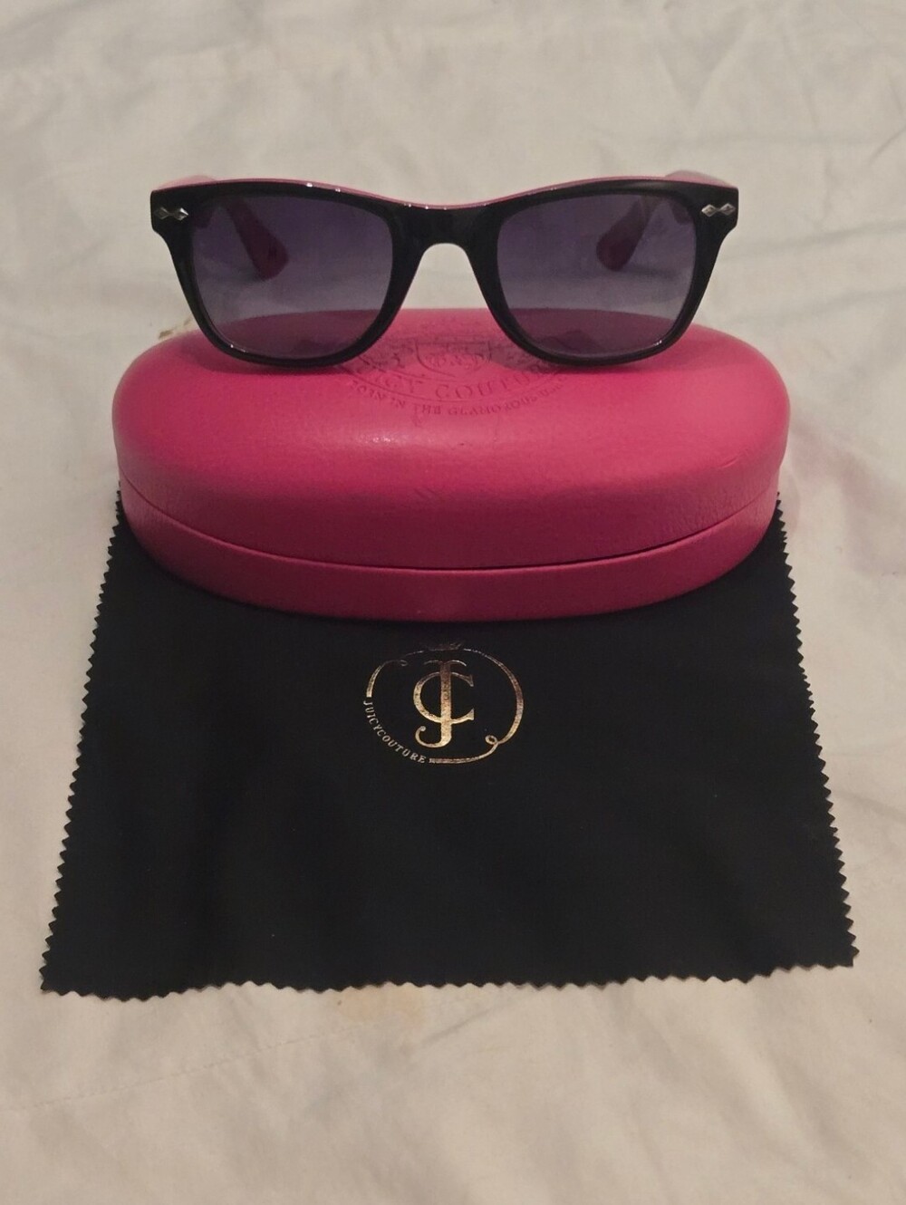 Juicy Couture Vintage Wayfarer Sunglasses Set JU 513/S Black Fuchsia Pink